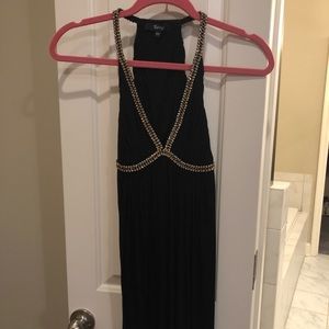 Sky embellished black dress